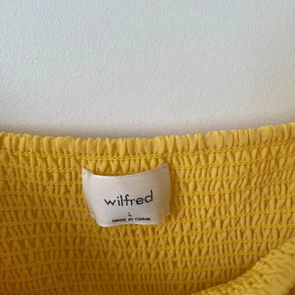 Aritzia Wilfred Tempest Long Sleeve Dress Sunflower  Yellow Size Large - Picture 6 of 9